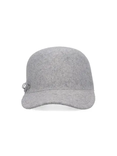 Ermanno Scervino Baseball Cap With Pin In Grey