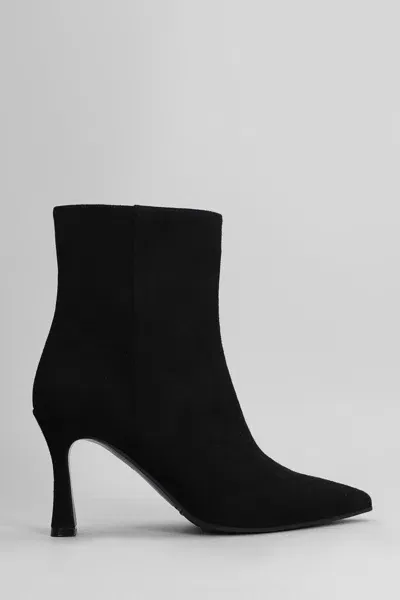 Evaluna High Heels Ankle Boots In Black