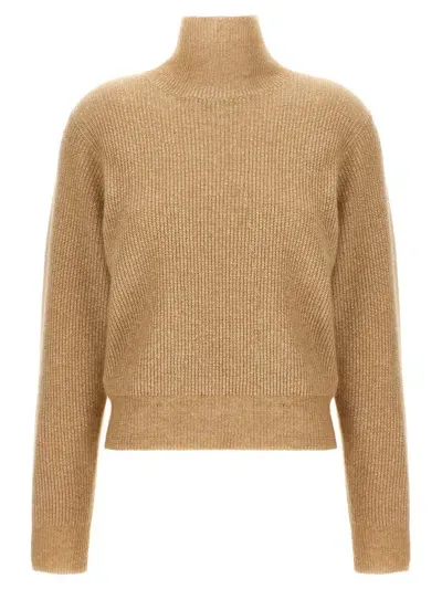 Fabiana Filippi High Neck Sweater In Beige