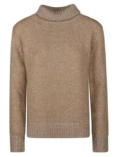 Fabiana Filippi Turtleneck Sweater In Brown