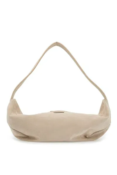 Fear Of God Suede Leather Shell Bag With In Cream