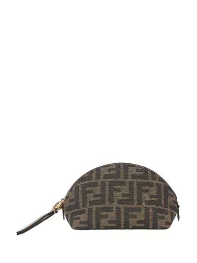 Fendi Baguette Toiletry Case Small In Brown