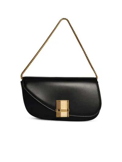 Ferragamo Fiamma Black Leather Crossbody Bag