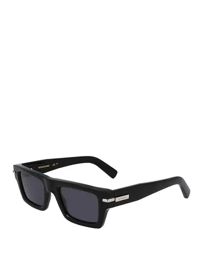 Ferragamo Prisma Rectangular Sunglasses, 50mm In Black