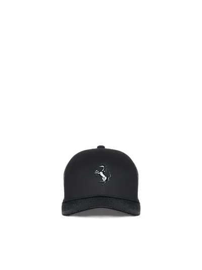 Ferrari Perforated Baseball Hat In Black