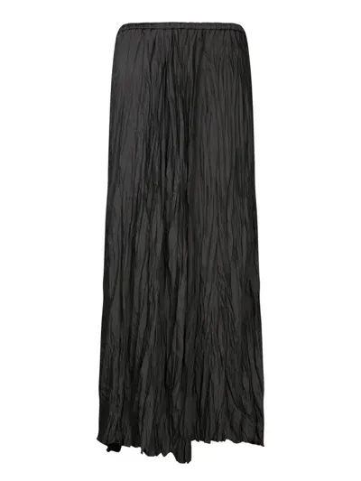 Forte Forte Long Black Pleated Crepe Skirt