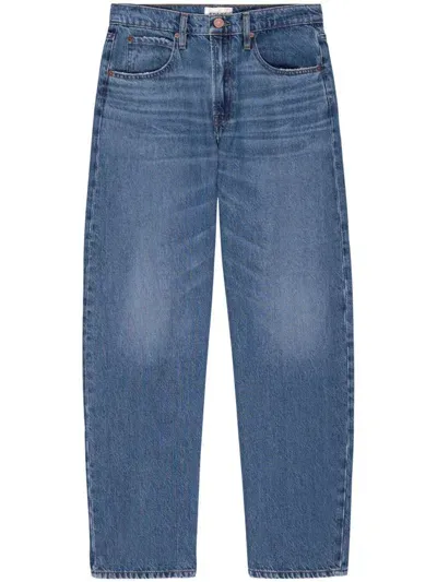 Frame Low Slung Barrel Jeans In Blue