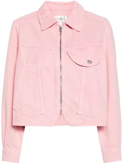 Frame Denim Heart Jacket In Washed Dusty Pink