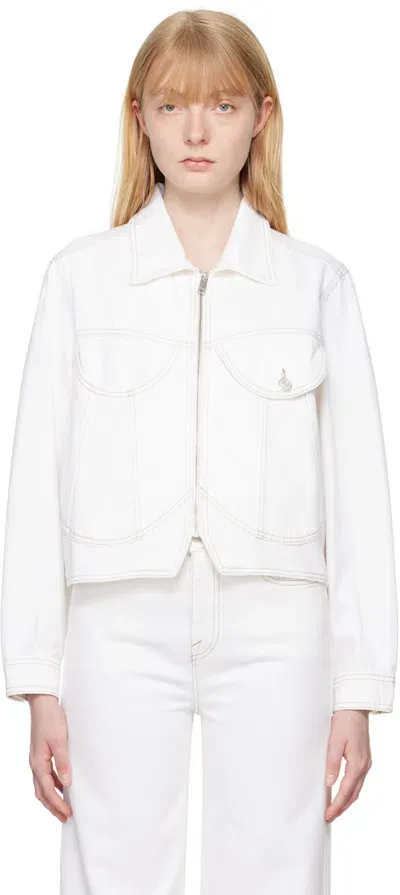 Frame White Heart Denim Jacket In Au Natural