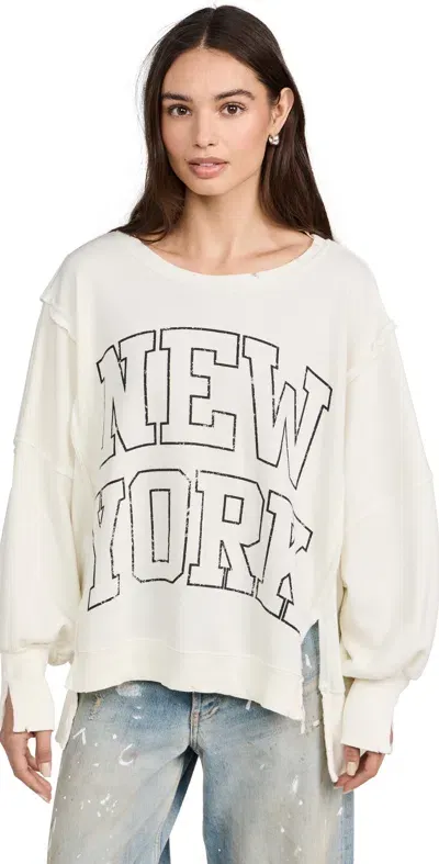 Free People Graphic Camden Sweatshirt Cloud Combo