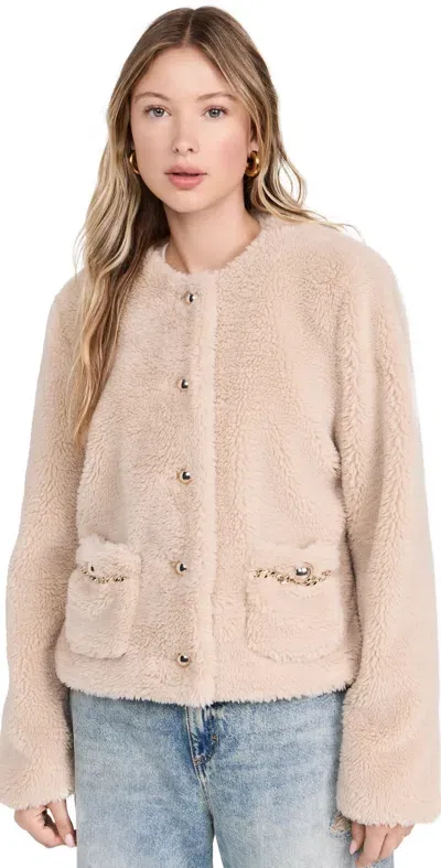 Generation Love Jen Faux Lamb Fur Jacket Truffle