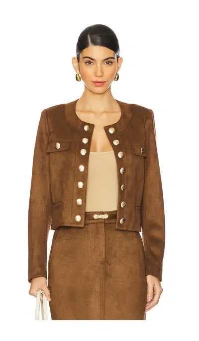 Generation Love Karson Faux Suede Jacket In 카라멜