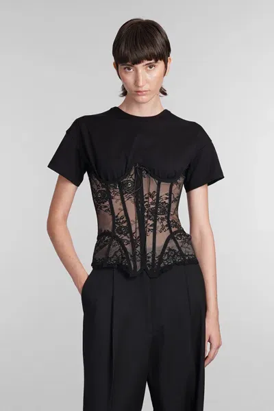 Giuseppe Di Morabito Lace Bodice Insert Top In Black