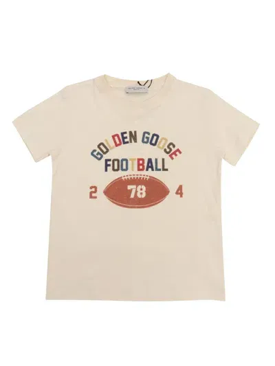 Golden Goose Kids' Journey Boys T-shirt Cotton Jersey Golden State Football Print In Multi