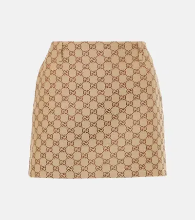 Gucci Glitter Gg Canvas Miniskirt In Multicolor