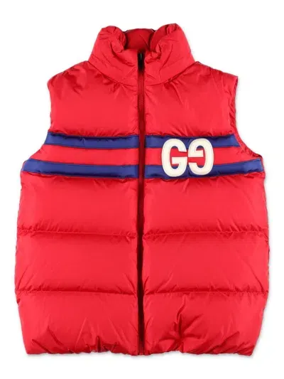 Gucci Kids' Logo-embroidered Gilet In Red