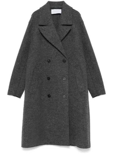 Harris Wharf London Boiled Wool Coat In Grey