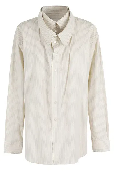 Herskind Bjorg Shirt In Pinstripe Off White