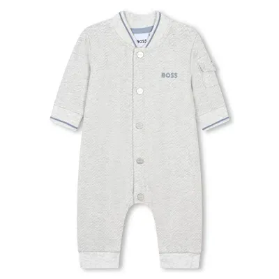 Hugo Boss Babies' Tutina Con Ricamo In Gray