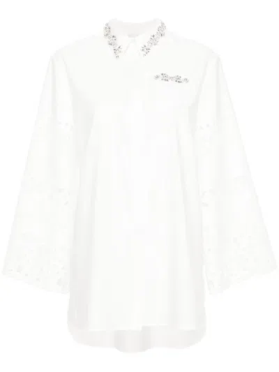 Huishan Zhang White Logan Embellished Shirt