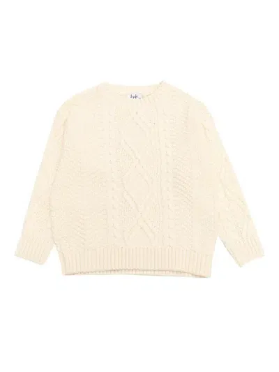 Il Gufo Kids' Cable-knit Crewneck Jumper In White