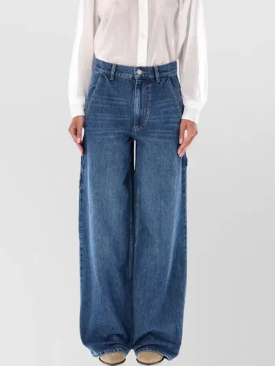 Isabel Marant Étoile Wide-leg Cargo Jeans Pockets In Blue