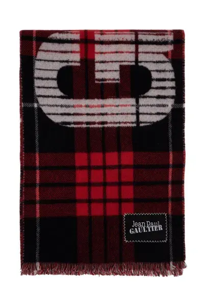 Jean Paul Gaultier Wool Tartan Scarf For In Red