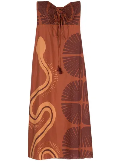 Johanna Ortiz Mother Of All Waters Maxi Dress In Brown