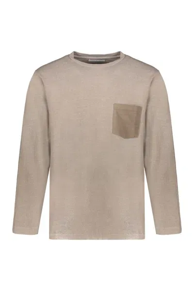 John Elliott Long Sleeve Cotton T-shirt In Sand