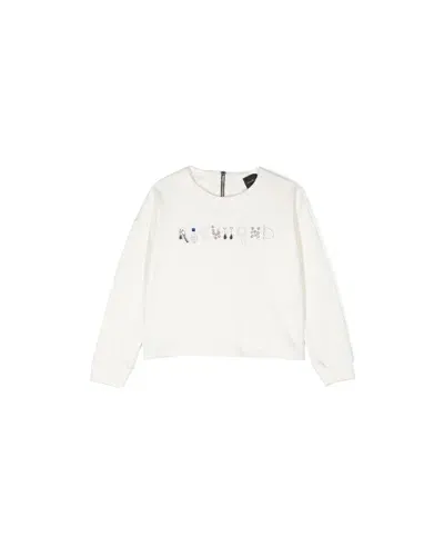 John Richmond Kids' Hoodie With Logo In Bianco