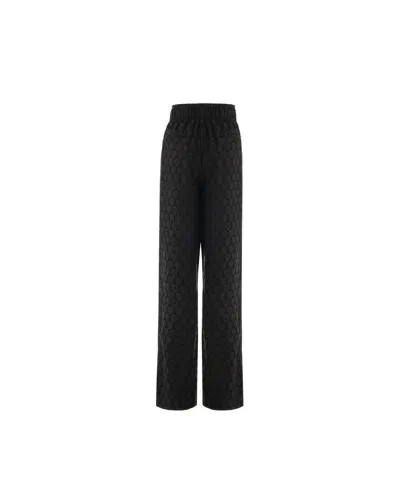 John Richmond Wide Leg Trousers With High Waist In Nero