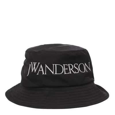 Jw Anderson Bucket Hat With Logo In Black