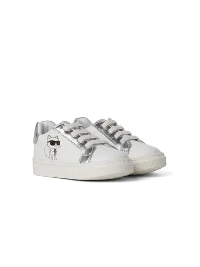 Karl Lagerfeld Kids' Choupette Sneakers In White