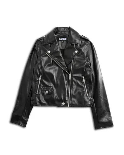 Katiejnyc Girls' Jagger Moto Jacket - Big Kid In Black