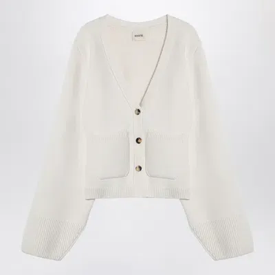 Khaite White Cashmere Cardigan