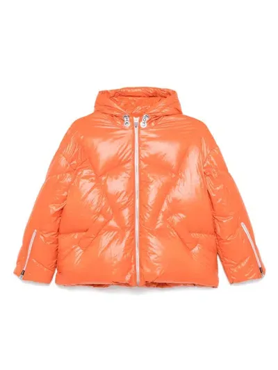 Khrisjoy Kids' Hooded Puffer Jacket In Orange