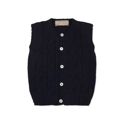 La Stupenderia Blue Kinit Vest For Baby Boy