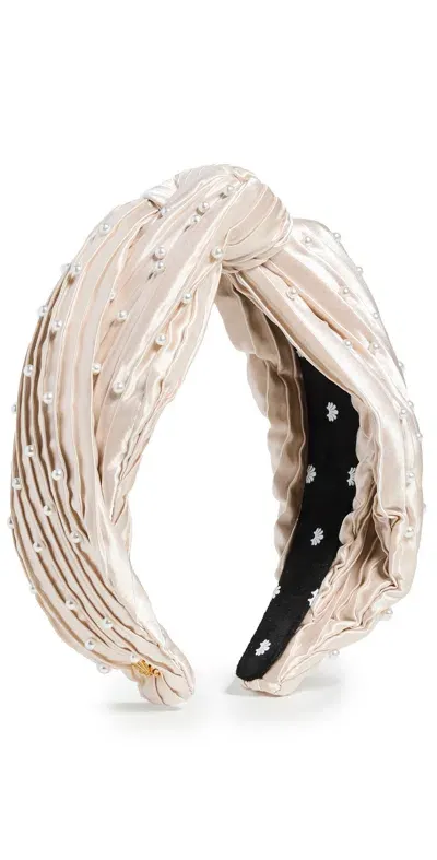 Lele Sadoughi Pearl Embellished Gretta Headband Bisque