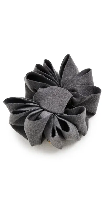 Lele Sadoughi Rita Ribbon Claw Clip Charcoal