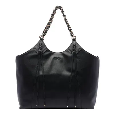 Liu •jo Logo-lettering Shoulder Bag In Black