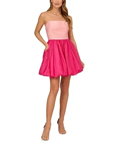 Liv Foster Strapless Taffeta Dress In Pink