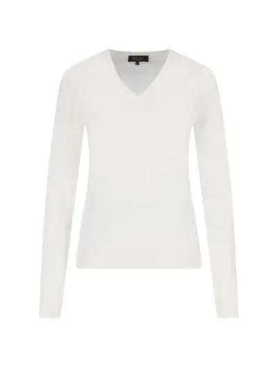 Loro Piana V-neck Sweater In White