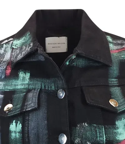 Madison Maison ™ Black/green Cotton Barbara Slim Jean Jacket