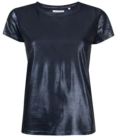 Madison Maison Metallic Coated Cotton T-shirt In Navy/navy