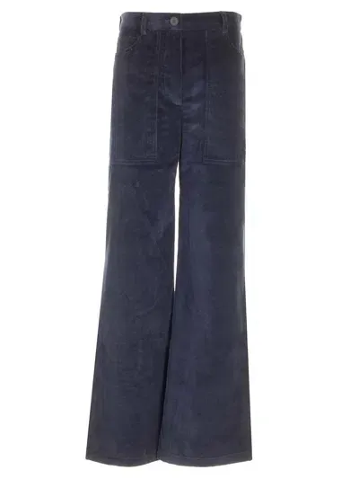 Maison Kitsuné Corduroy Trousers In Blue