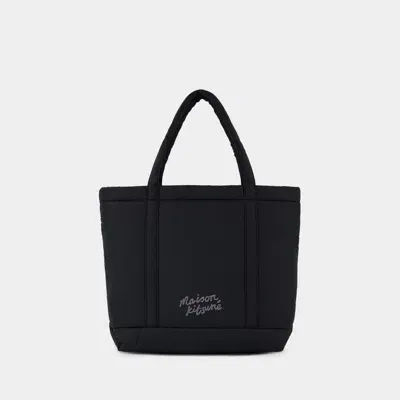 Maison Kitsuné Fox Head Puffer Medium Shopper Bag In Black