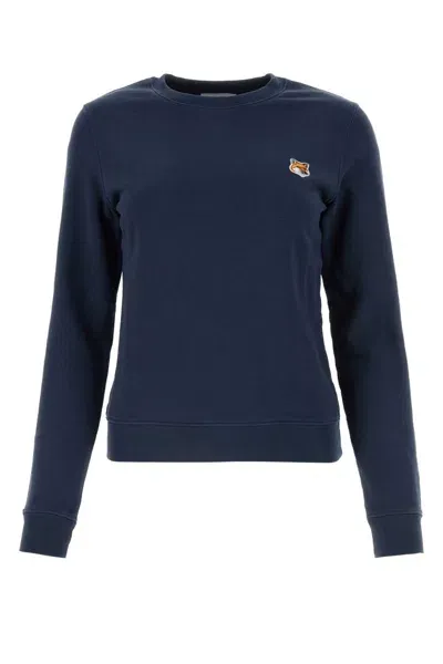 Maison Kitsuné Blue Cotton Sweatshirt