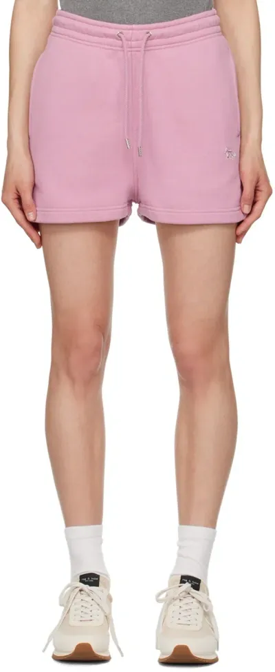 Maison Kitsuné Pink Baby Fox Shorts In Rosa