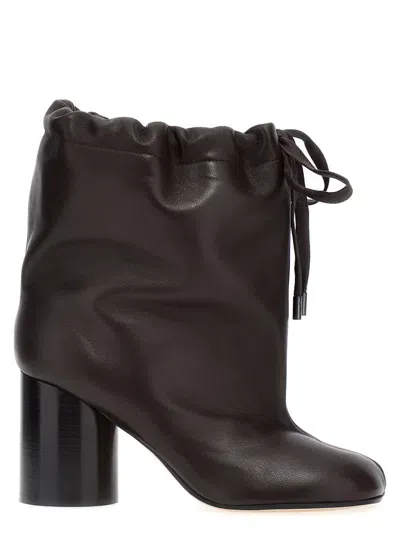 Maison Margiela 'round Toe Ankle Boots With Block Heel' In Brown