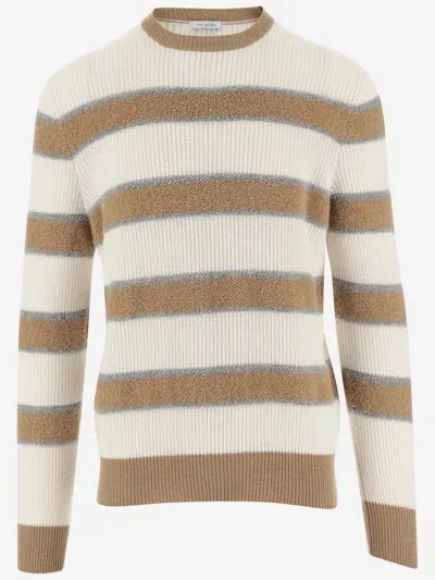 Malo Cashmere Sweater With Striped Pattern In Red